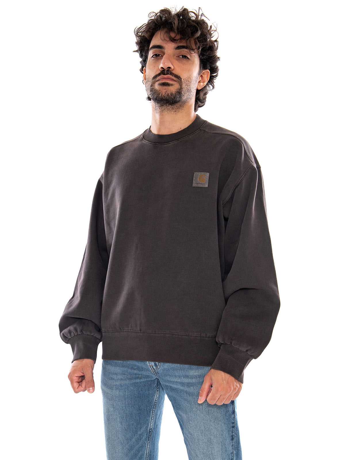 Vista Sweat Tobacco Garment Dyed - Felpa Girocollo Uomo Marrone I029522 47GD CARHARTT WIP 