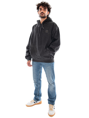 Hooded Vista Sweat Black Garment Dyed - Felpa con Cappuccio Uomo Nera I029523 89GD CARHARTT WIP 