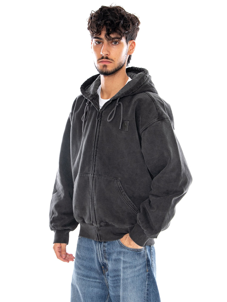 HOODED VISTA JACKET BLACK - Felpa con Cappuccio Uomo Nera I029524 89GD CARHARTT WIP 