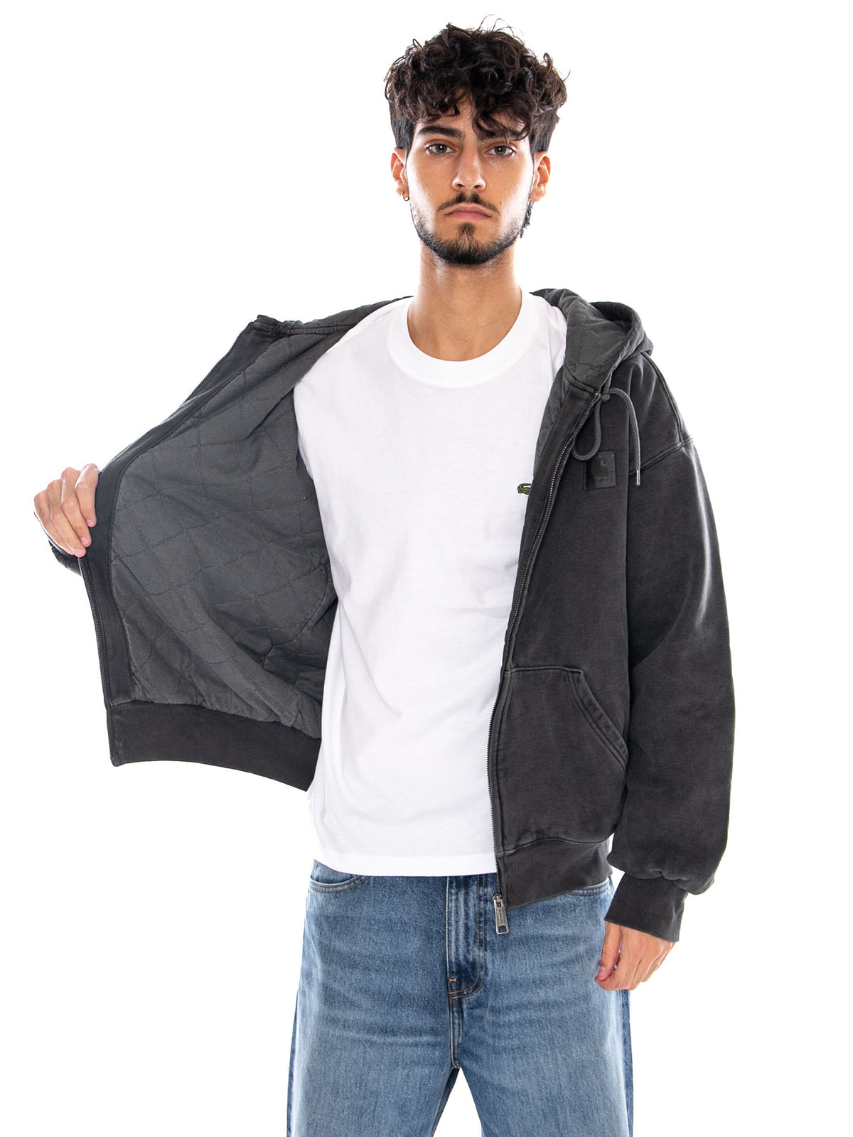 HOODED VISTA JACKET BLACK - Felpa con Cappuccio Uomo Nera I029524 89GD CARHARTT WIP 