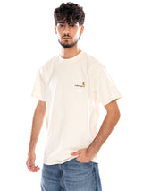 S/S AMERICAN SCRIPT T-SHIRT NATURAL - Crewneck T-Shirt Herren Beige Herren CARHARTT WIP