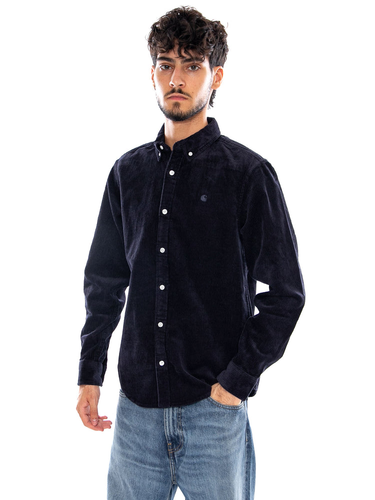 L/S MADISON CORD SHIRT DARK NAVY - Camicia Uomo Blu I029958 1CXX CARHARTT WIP 