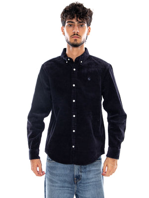 L/S MADISON CORD SHIRT DARK NAVY - Camicia Uomo Blu I029958 1CXX CARHARTT WIP 