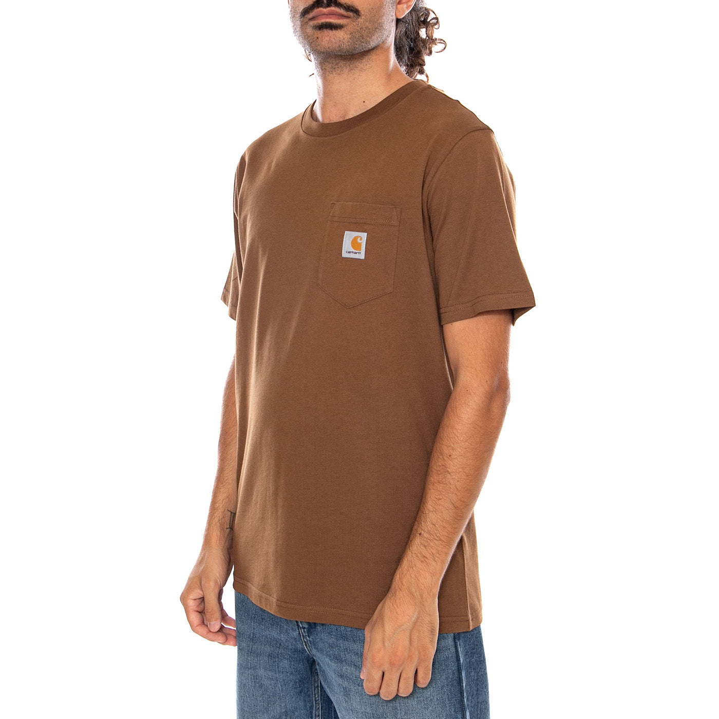 S/S POCKET T-SHIRT WIP H BROWN - Maglietta Girocollo Uomo Marrone I030434 3TGXX CARHARTT WIP 