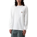 L/S POCKET T-SHIRT WHITE - Langarm-Rundhals-T-Shirt Herren Weiß Herren CARHARTT WIP
