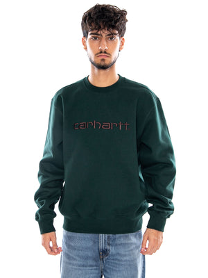 CARHARTT SWEAT DARK SCARAB / PALISANDER - Felpa Girocollo Uomo Verde I030546 3YZXX CARHARTT WIP 