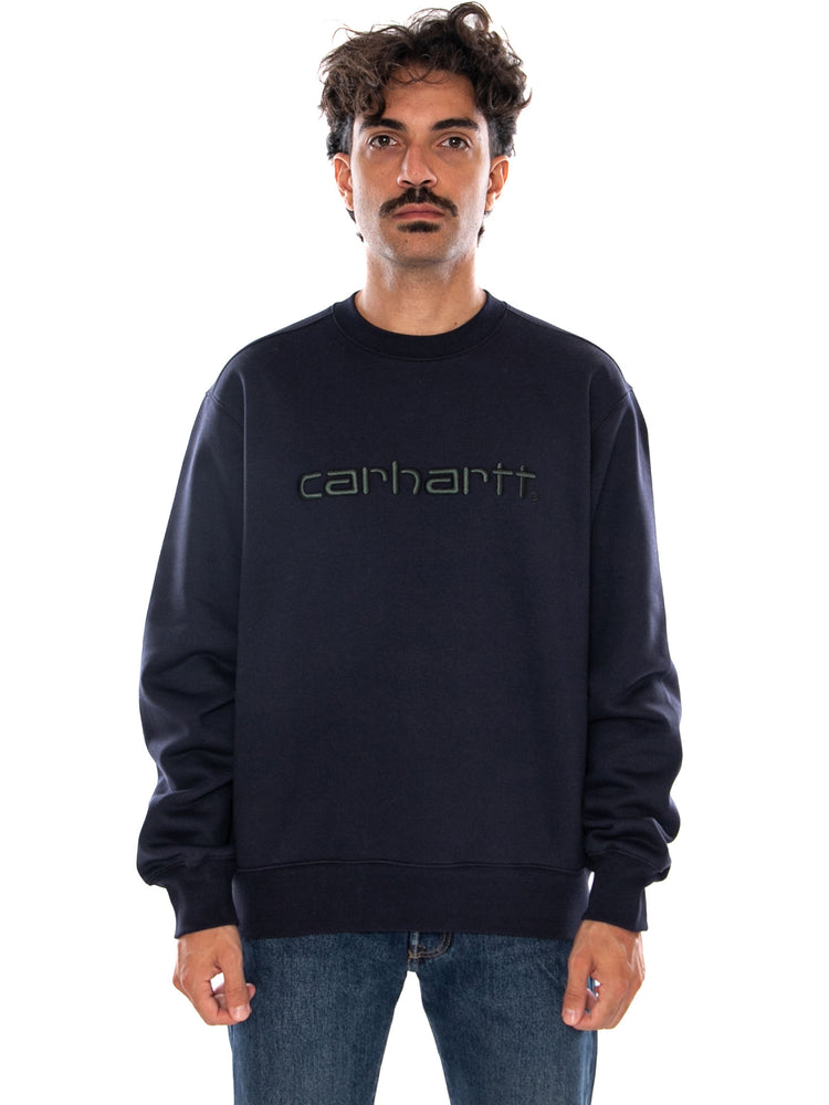 CARHARTT WIP CARHARTT SWEAT DARK NAVY / DARK SCARAB - Felpa Girocollo Uomo Blu I030546 3Z0XX CARHARTT WIP 
