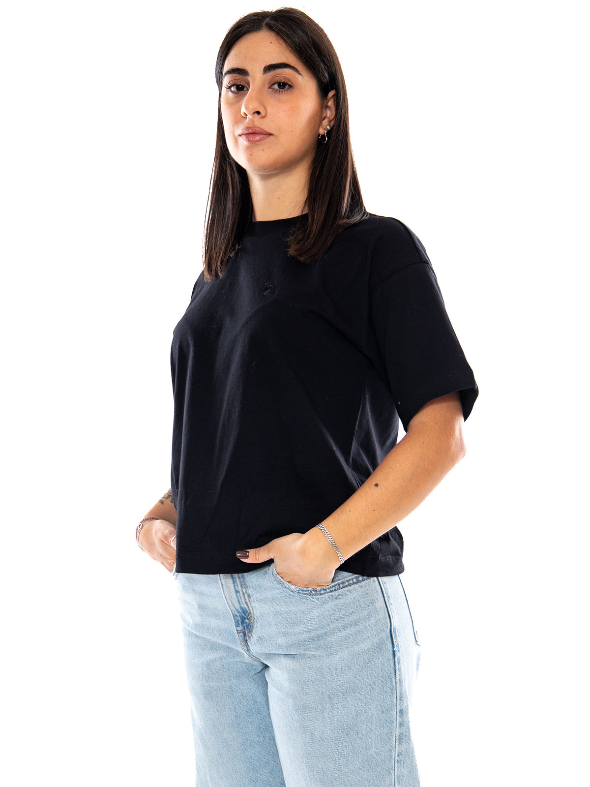 Carhartt WIP W' S/S Chester T-Shirt Black - T-shirt Donna Nera I030656 89XX CARHARTT WIP 