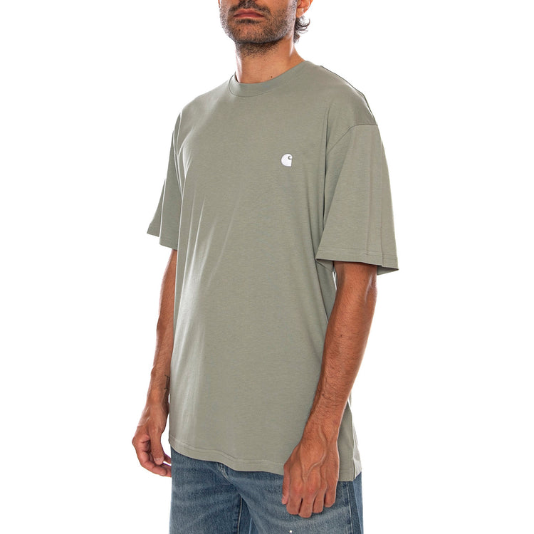 S/S MADISON T-SHIRT SHADY GREEN / WHITE - Maglietta Girocollo Uomo Verde I033000 3S3XX CARHARTT WIP 
