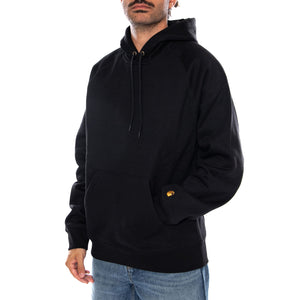 HOODED CHASE SWEAT BLACK / GOLD - Felpa con Cappuccio Uomo Nera I033661 00FXX CARHARTT WIP 
