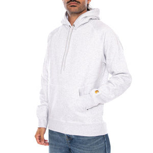 HOODED CHASE SWEAT ASH HEATHER / GOLD - Felpa con Cappuccio Uomo Grigia I033661 00JXX CARHARTT WIP 