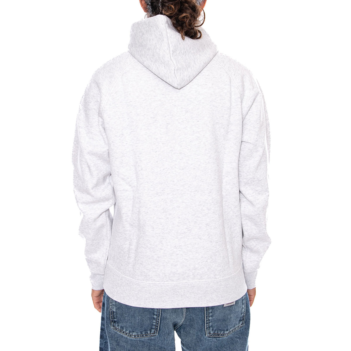 HOODED CHASE SWEAT ASH HEATHER / GOLD - Felpa con Cappuccio Uomo Grigia I033661 00JXX CARHARTT WIP 