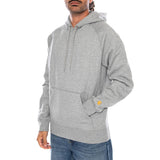 HOODED CHASE SWEAT GREY HEATHER / GOLD - Hoodie Herren Grau Carhartt Wip