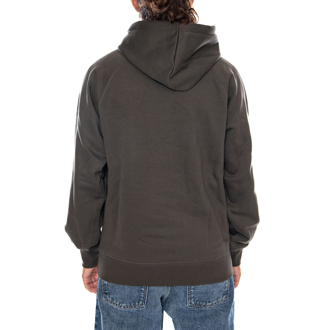 HOODED CHASE SWEAT SHUNGITE / GOLD - Felpa con Cappuccio Uomo Verde I033661 3X9XX CARHARTT WIP 