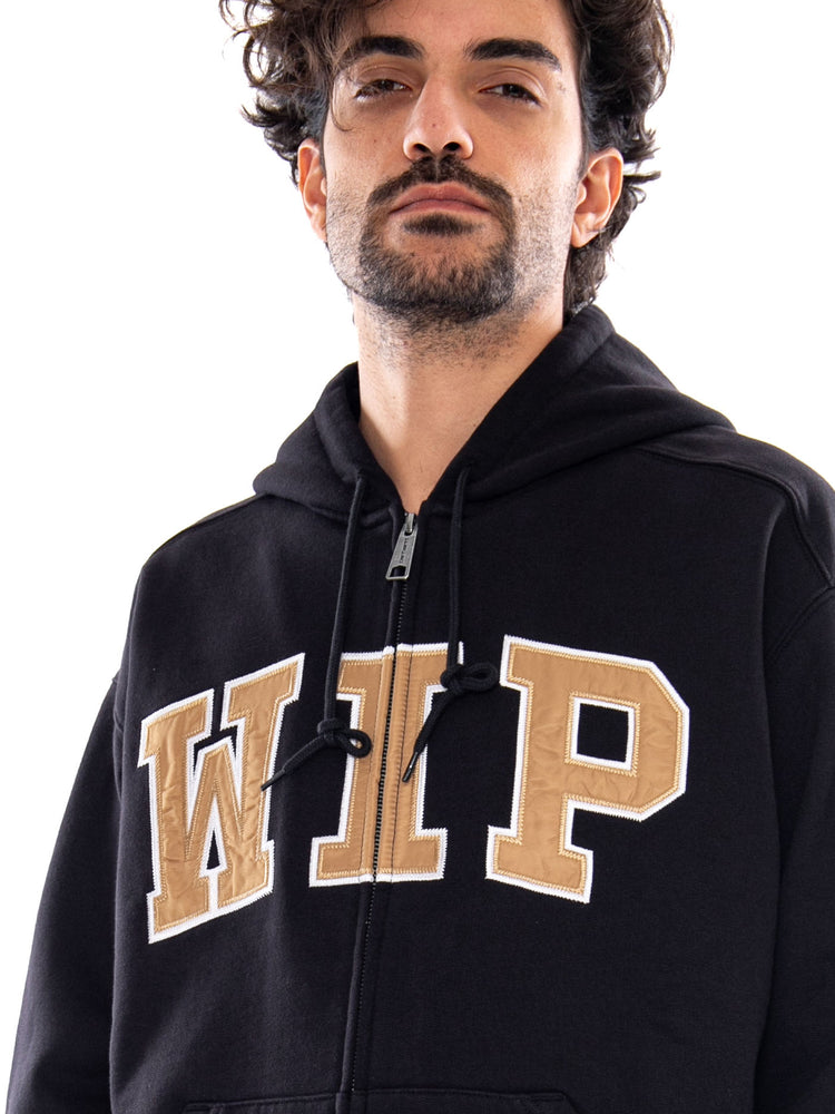 HOODED WIP SWEAT JACKET BLACK - Felpa con Cappuccio e Zip Uomo Nera I034691 8906 CARHARTT WIP 