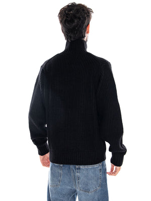 DETROIT HALF ZIP SWEATER BLACK - Felpa con Mezza Zip Uomo Nera I035398 89XX CARHARTT WIP 