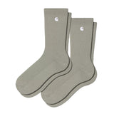MADISON PACK SOCKS SHADY GREEN / WHITE - Set aus Zwei Paar Socken Grün ACCESSOIRES CARHARTT WIP