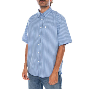 S/S KEENE SHIRT KEENE STRIPE CURAÇAO - Camicia Maniche Corte Uomo Azzurra a Righini I036806 3T5XX CARHARTT WIP 