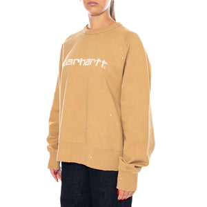 W' PAINTER SWEAT DUSTY H BROWN - Felpa Girocollo Donna Marrone I036843 07EEJ CARHARTT WIP 