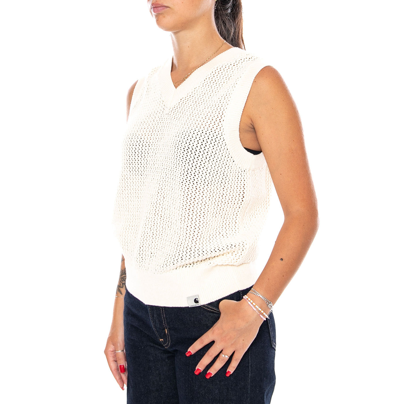 W' STOCKTON VEST WHITE - Gilet Donna Bianco I036852 D6XX CARHARTT WIP 