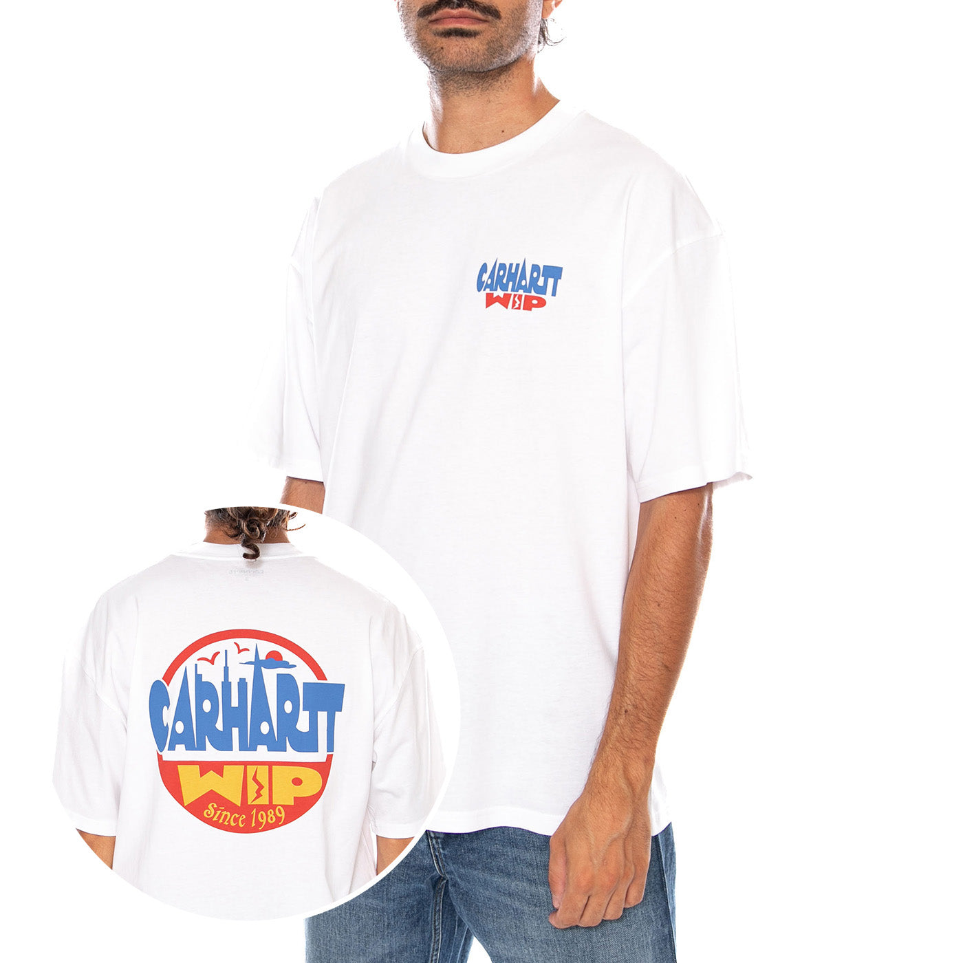 S/S LUGGAGE LABEL T-SHIRT - Maglietta Girocollo Uomo Bianca I036892 02XX CARHARTT WIP 