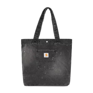 DENIM TOTE BLACK - Borsa Tote Shopping Denim Jeans Nera I037032 89EJ CARHARTT WIP 