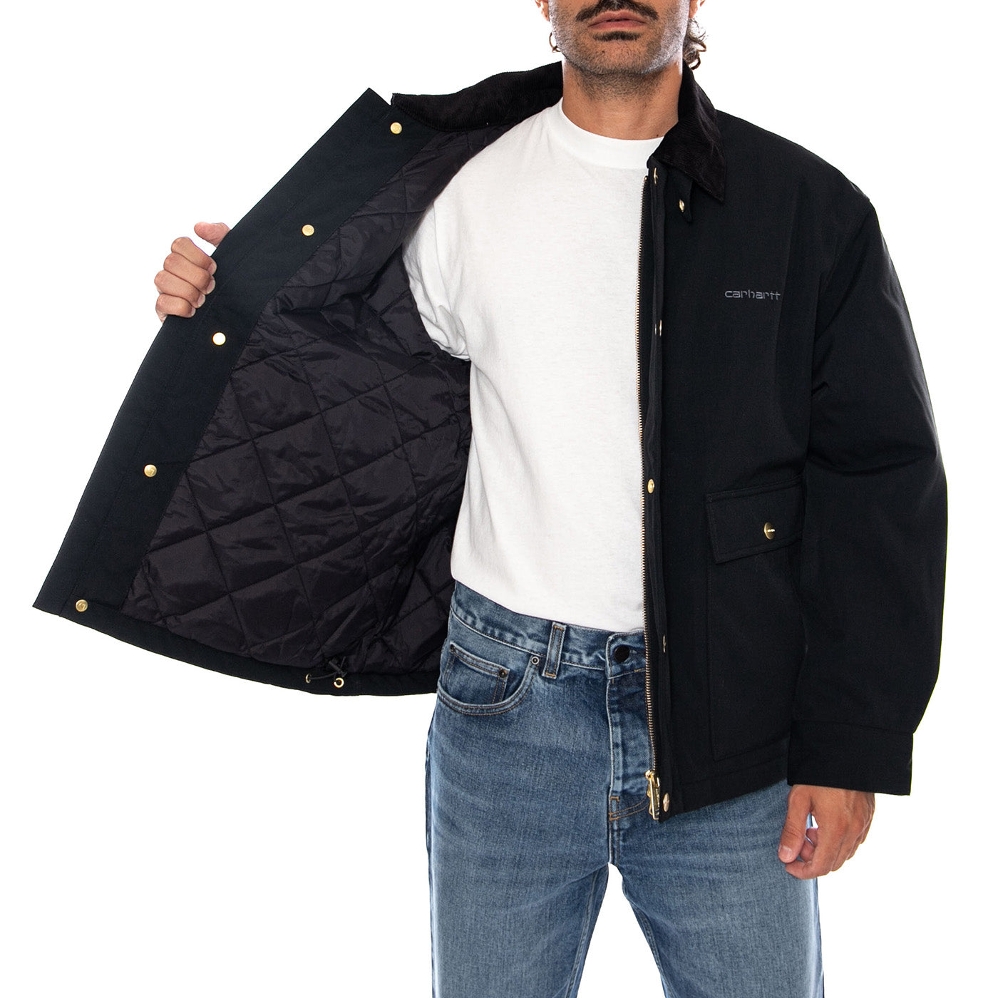 QUENTIN JACKET BLACK / BLACK - Giacca Uomo Nera I037047 00EXX CARHARTT WIP 