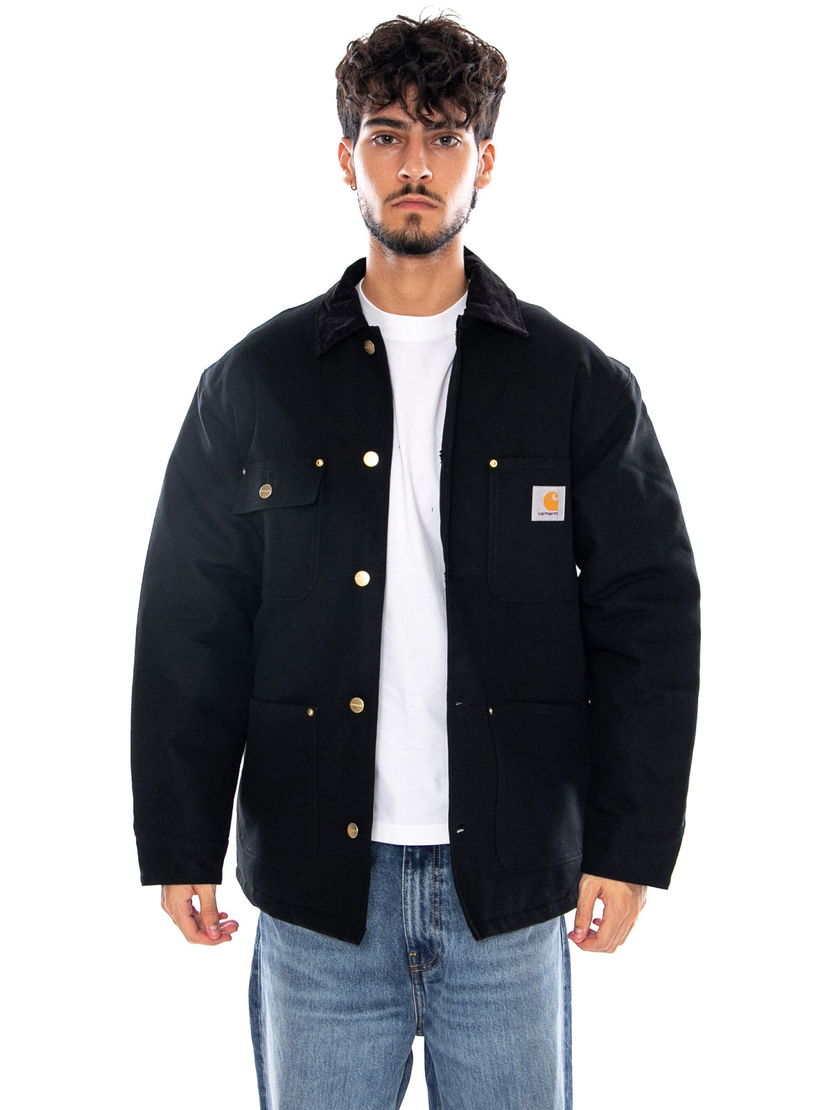 OG CHORE COAT BLACK / BLACK RIGID - Giacca Uomo Nera I037055 00E01 CARHARTT WIP 