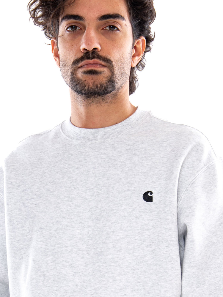 MACK SWEAT ASH HEATHER / BLACK - Felpa Girocollo Uomo Grigia I037099 00OXX CARHARTT WIP 