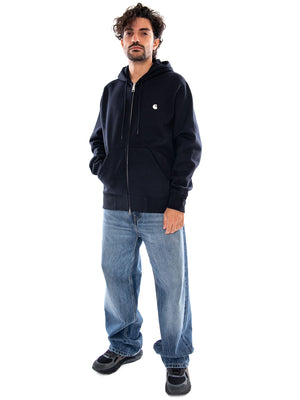 HOODED MACK JACKET DARK NAVY / WAX - Felpa con Cappuccio Uomo Nera I037102 0COXX CARHARTT WIP 