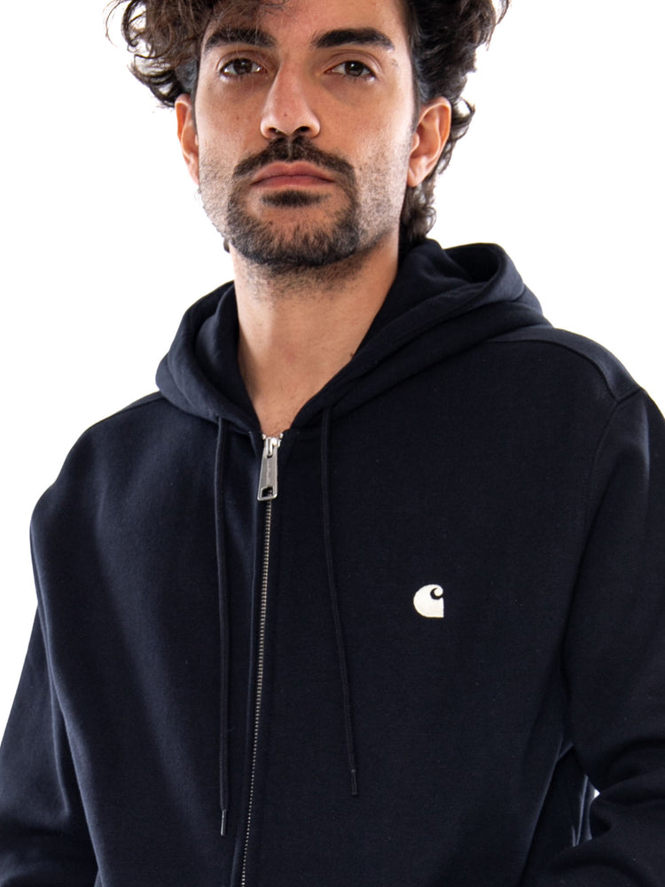HOODED MACK JACKET DARK NAVY / WAX - Felpa con Cappuccio Uomo Nera I037102 0COXX CARHARTT WIP 