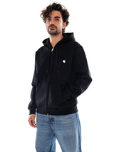 Hooded Mack Jacket Black / Wax - Felpa con Cappuccio e Zip Uomo Nera  Uomo CARHARTT WIP