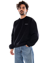 EBBERT SWEAT BLACK / WHITE - Felpa Girocollo Uomo Nera  Uomo CARHARTT WIP