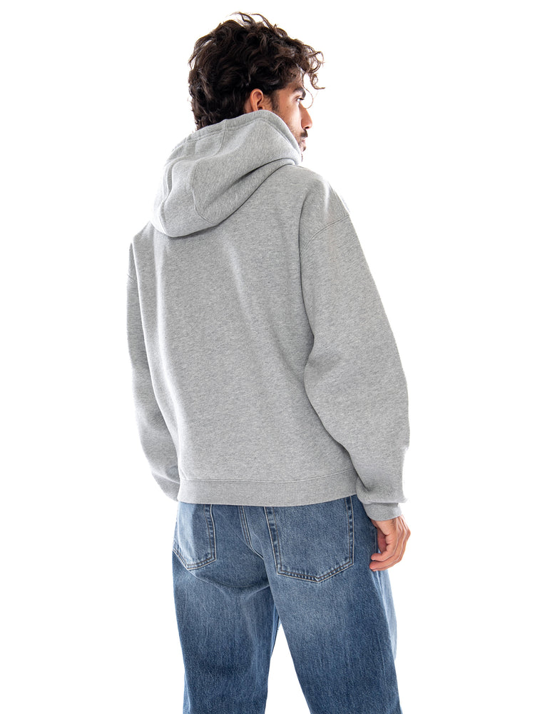 HOODED EBBERT JACKET GREY HEATHER / WHITE - Felpa con Cappuccio e Zip Uomo Grigia I037114 00DXX CARHARTT WIP 