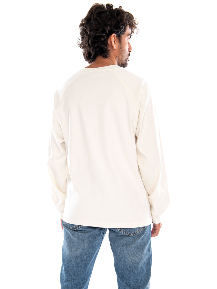 L/S Signature Rib T-Shirt Wax / Black - Maglietta Girocollo Uomo Beige / Nera I037121 0D3XX CARHARTT WIP 