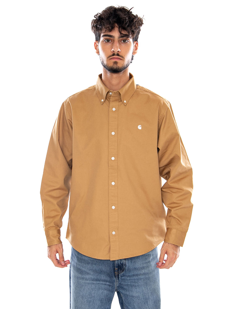 L/S OG MADISON SHIRT WIP DUSTY H - Camicia Uomo Marrone I037146 3TFXX CARHARTT WIP 