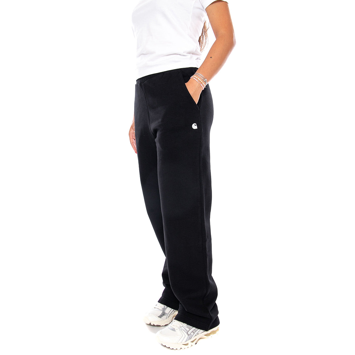 W' CASSIE SWEAT PANT BLACK / SILVER - Pantaloni Donna Neri I037149 0M4XX CARHARTT WIP 