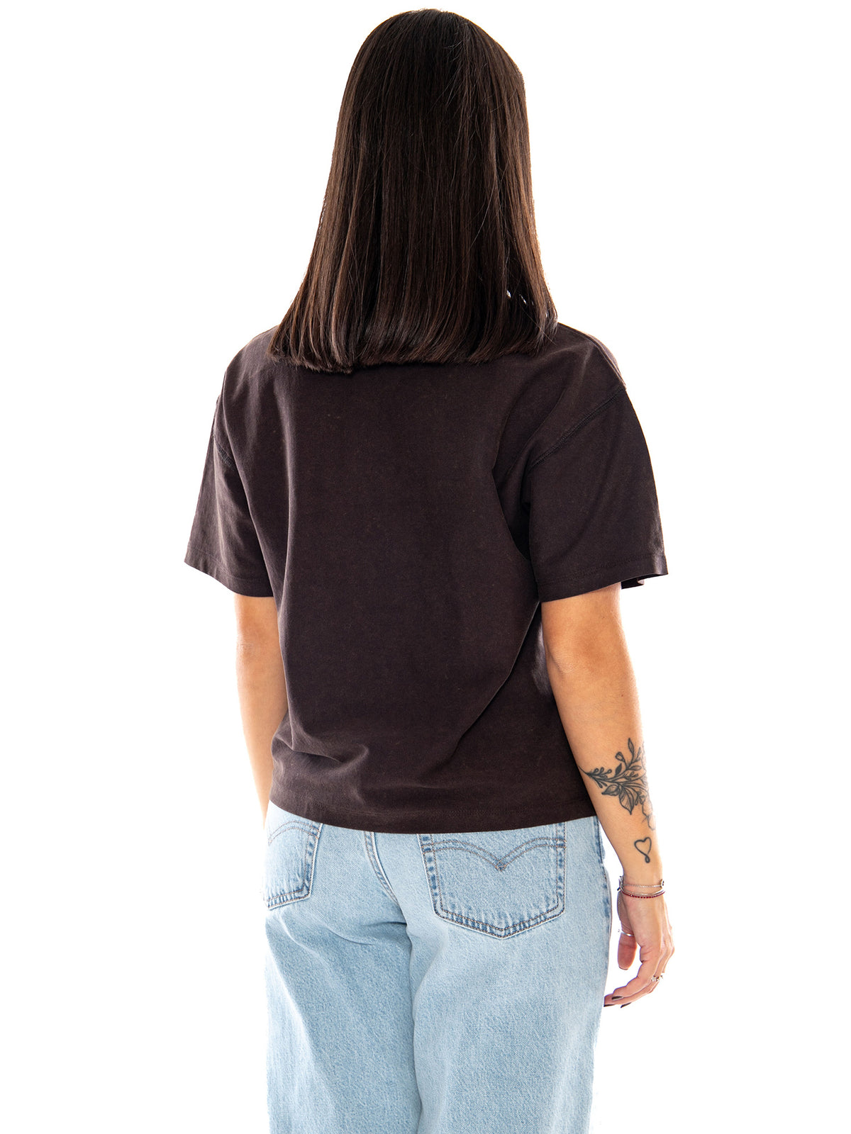 Carhartt WIP W' S/S Lambert T-Shirt Tobacco Moon Wash - T-shirt Donna Marrone I037169 47FQ CARHARTT WIP 