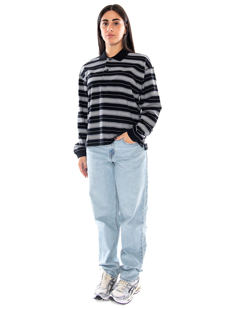 Carhartt WIP W' L/S Bronson Polo Black - Polo Donna a Maniche Lunghe Nera Multicolore I037172 3UIXX CARHARTT WIP 