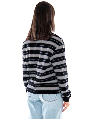 Carhartt WIP W' L/S Bronson Polo Black - Polo Donna a Maniche Lunghe Nera Multicolore I037172 3UIXX CARHARTT WIP 
