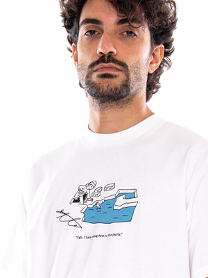 S/S Ice Fishing T-Shirt White - Maglietta Girocollo Uomo Bianca I037218 02XX CARHARTT WIP 