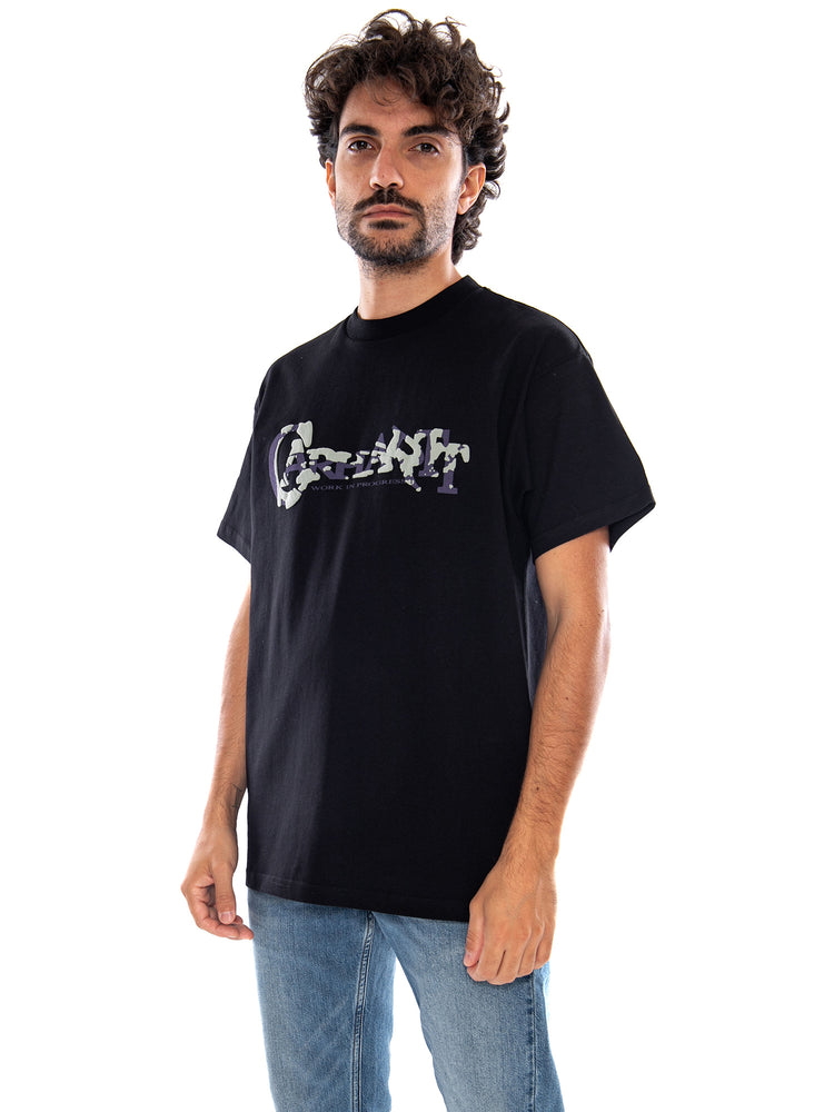 S/S Chinsel Script T-Shirt Black - Maglietta Girocollo Uomo Nera I037223 89XX CARHARTT WIP 