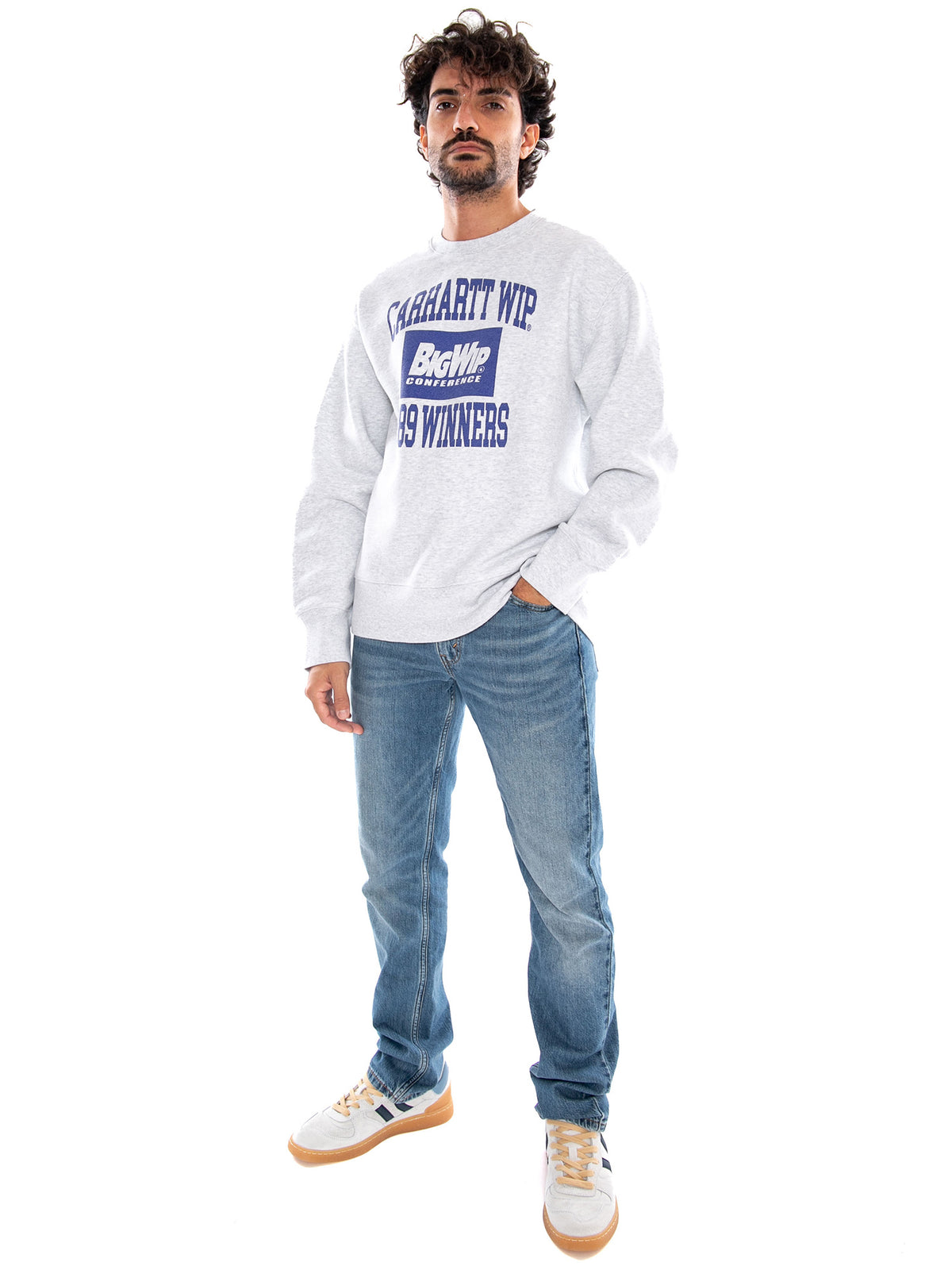 1989 Winners Sweat Ash Heather Heavy - Felpa Girocollo Uomo Grigio Mélange<BR/><BR/> I037278 48260 CARHARTT WIP 