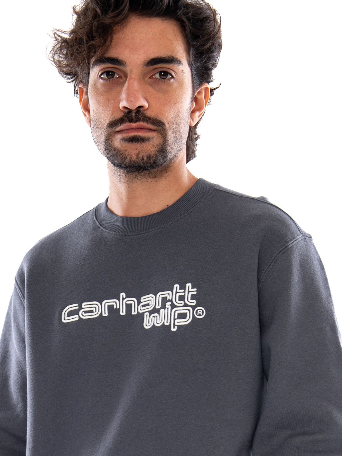 Wireless Sweat Styx / Wax - Felpa Girocollo Uomo Grigia I037279 3WIXX CARHARTT WIP 