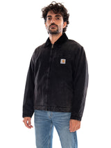 OG Detroit Jacket Black / Black Tobacco Used Wash - Giacca Uomo Nera  Uomo CARHARTT WIP