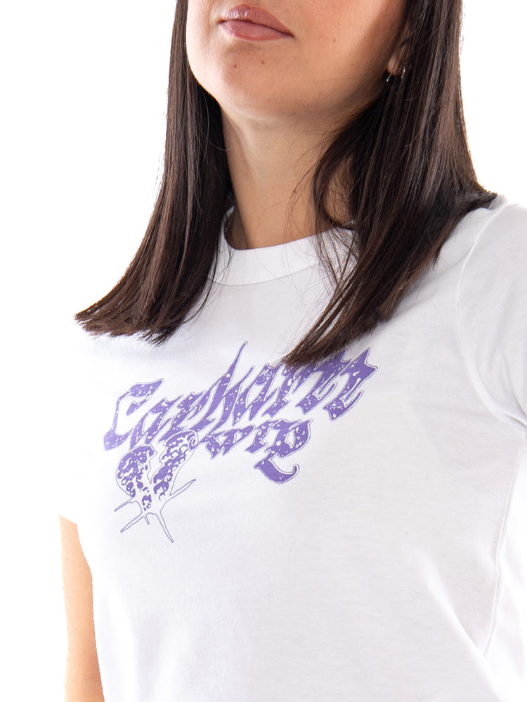 Carhartt WIP W' S/S Disenchant Ringer T-Shirt White - T-Shirt Donna Bianca I037546 02XX CARHARTT WIP 