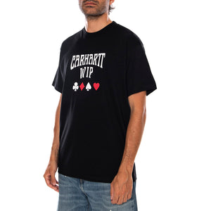 S/S DECK T-SHIRT BLACK - Maglietta Girocollo Uomo Nera I037548 89XX CARHARTT WIP 