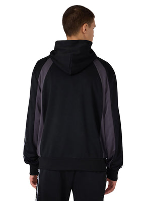 FULL ZIP HOODIE SWEATSHIRT BLACK - Felpa con Cappuccio e Zip Uomo Nera 221932 KK001 CHAMPION 