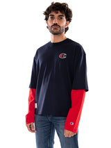 Champion Long Sleeve Crewneck T-Shirt NNY ISA - Herren-Langarmshirt Marinebkau Herren CHAMPION