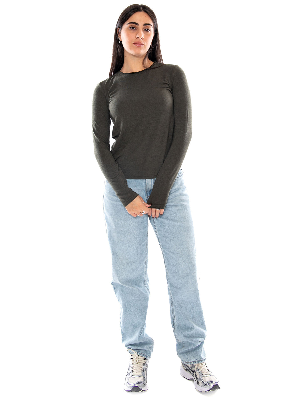 Compania Fantastica T-Shirt Basic Green Brand - Maglia Donna a Maniche Lunghe Verde 63C/11090 MLT COMPANIA FANTASTICA 